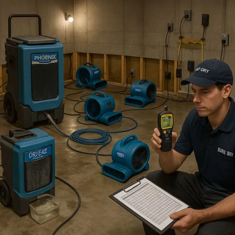 Structural Drying and Dehumidification process in Winnsboro, TX